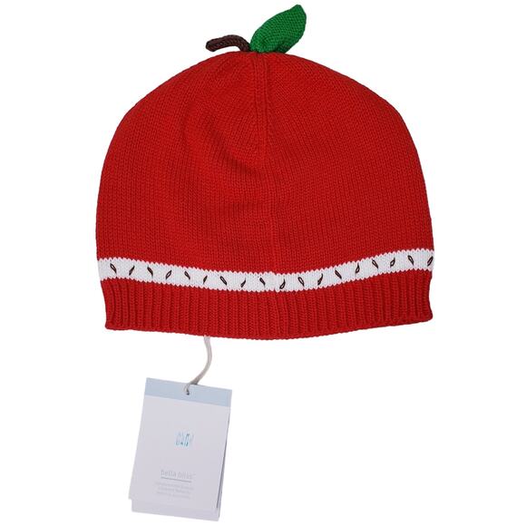 NWT BELLA BLISS Handmade in Peru 100% Cotton Apple Children's Cap Beanie Red - Picture 2 of 4